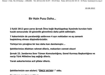 Bir Hain Pusu Daha…